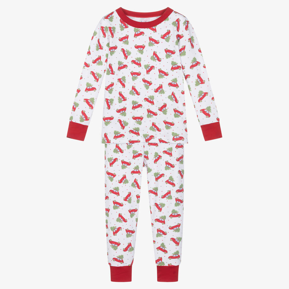 Magnolia Baby - Pyjama blanc et rouge en coton | Childrensalon
