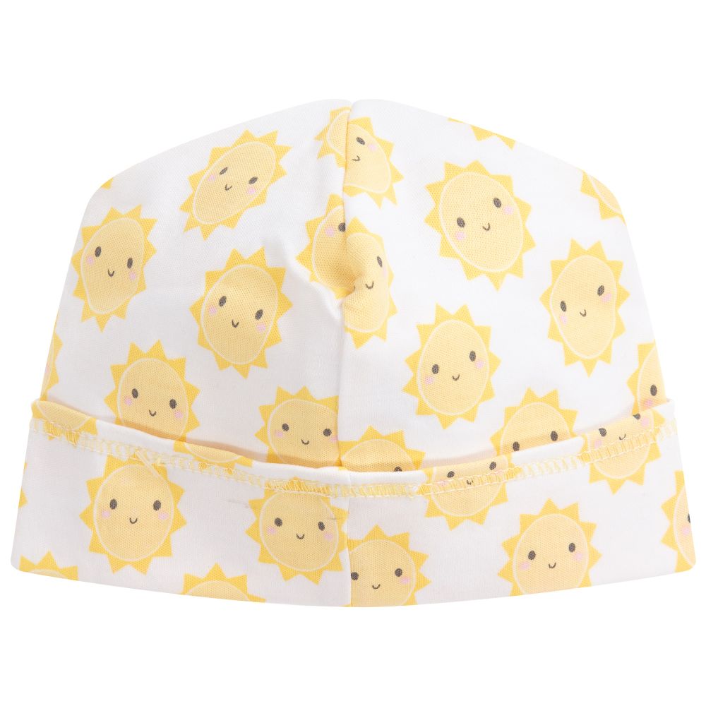 Magnolia Baby-قبعة قطن بيما لون أبيض وأصفر للأطفال | Childrensalon Outlet