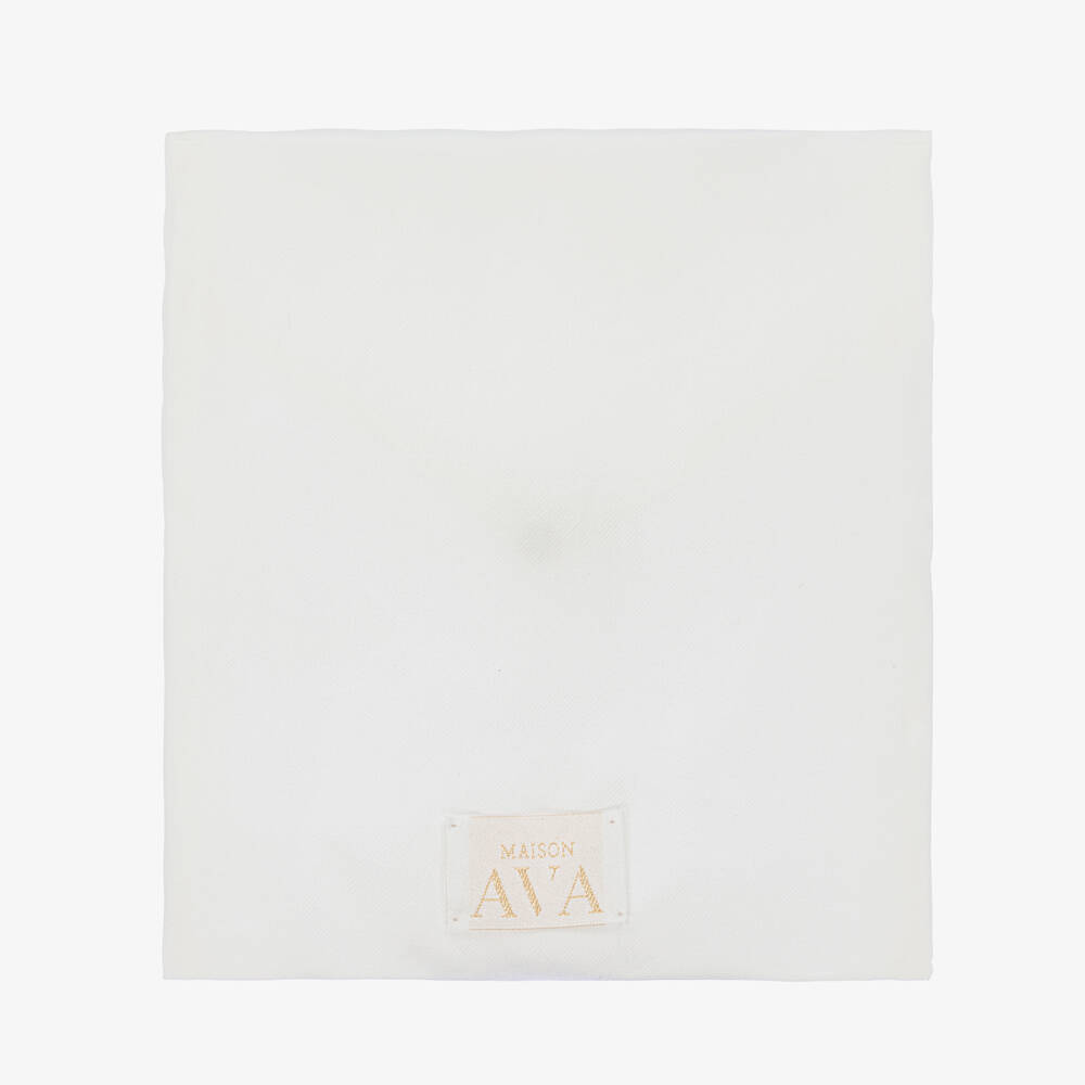 Maison Ava-Girls Red Embroidered Tulle Hairband  | Childrensalon Outlet