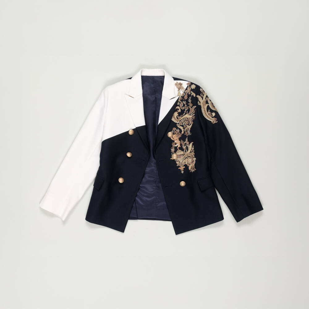 Maison Ava-Preloved Boys Navy Blue & Ivory Embroidered Suit (8 years) | Childrensalon Outlet