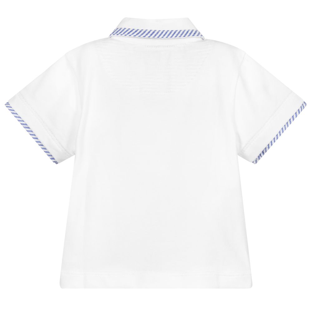 Malvi & Co Baby Boys White Polo Shirt Childrensalon Outlet
