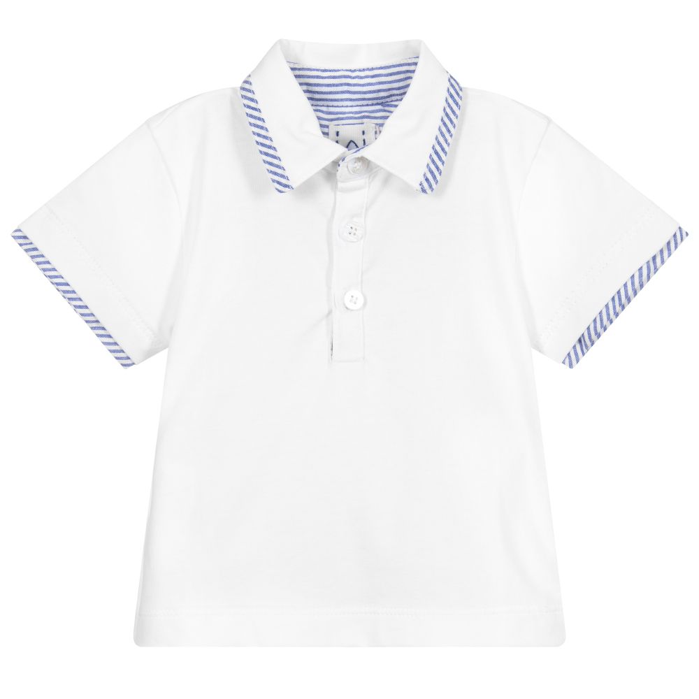 Malvi & Co - Baby Boys White Polo Shirt | Childrensalon