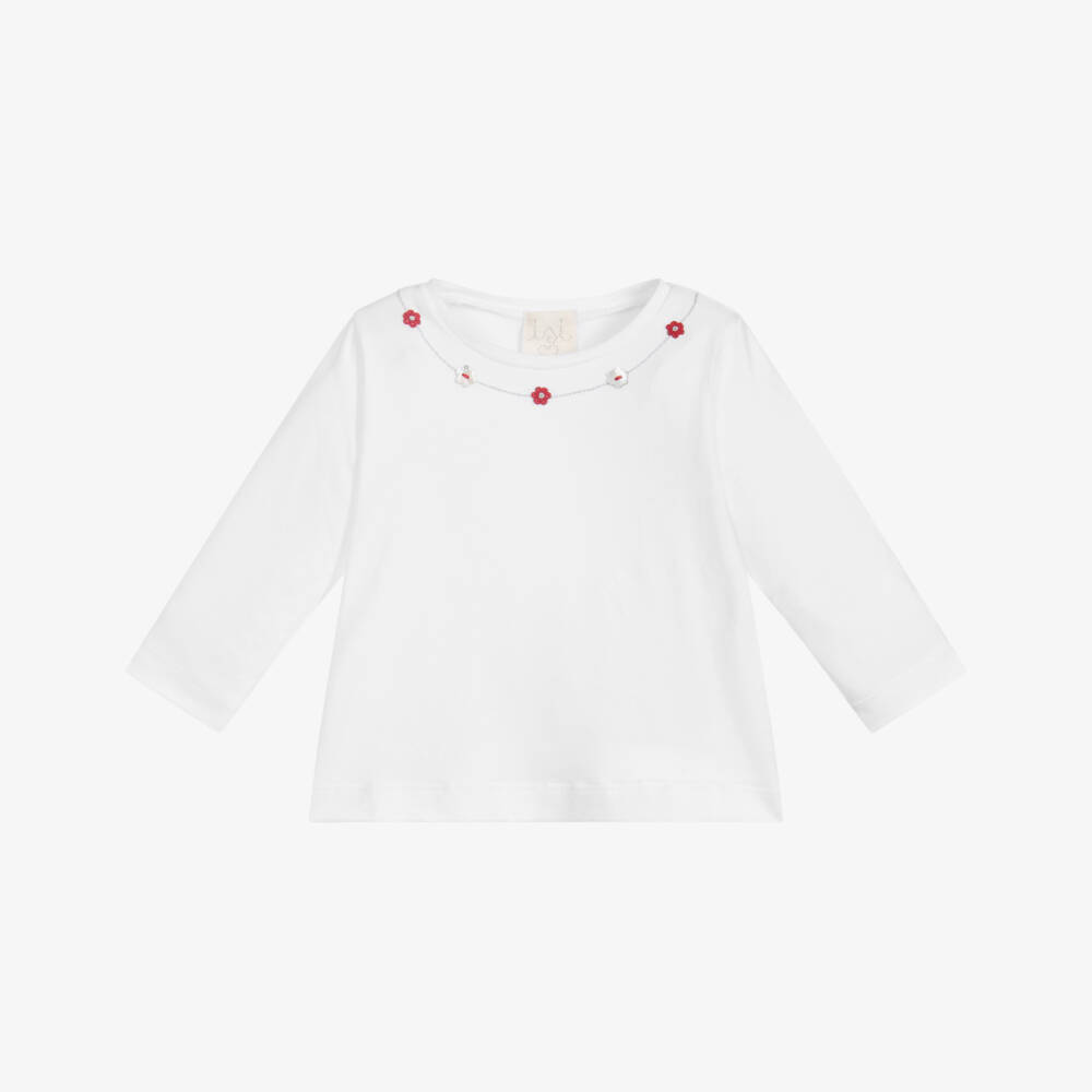 Malvi & Co-Baby Girls White Cotton Top | Childrensalon Outlet