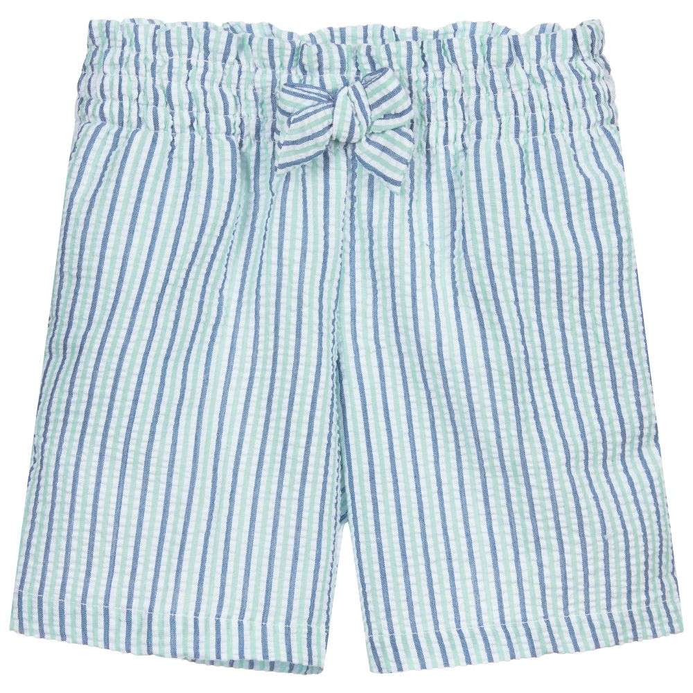 Malvi & Co - Blue & Green Cotton Shorts | Childrensalon