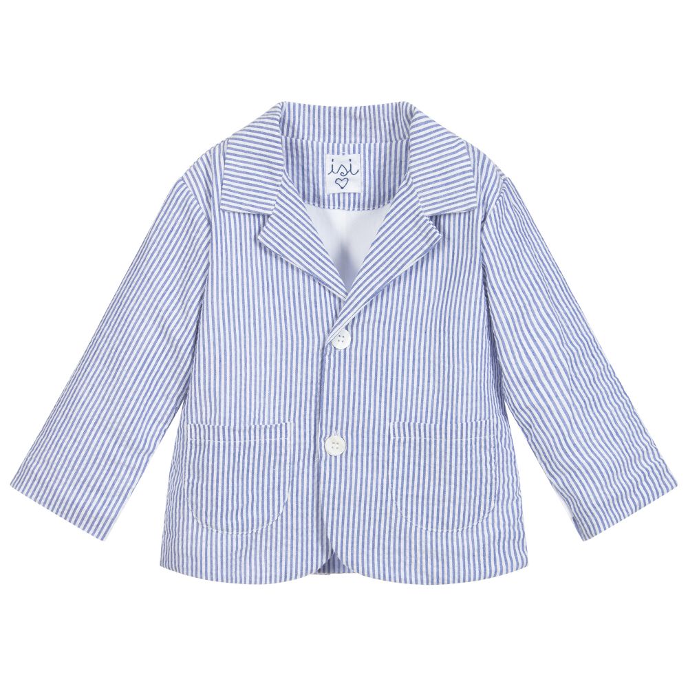 Malvi & Co - Blue Stripe Cotton Jacket | Childrensalon