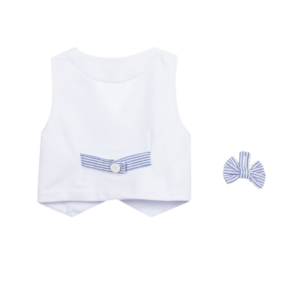 Malvi & Co-Blue & White Waistcoat Set | Childrensalon Outlet