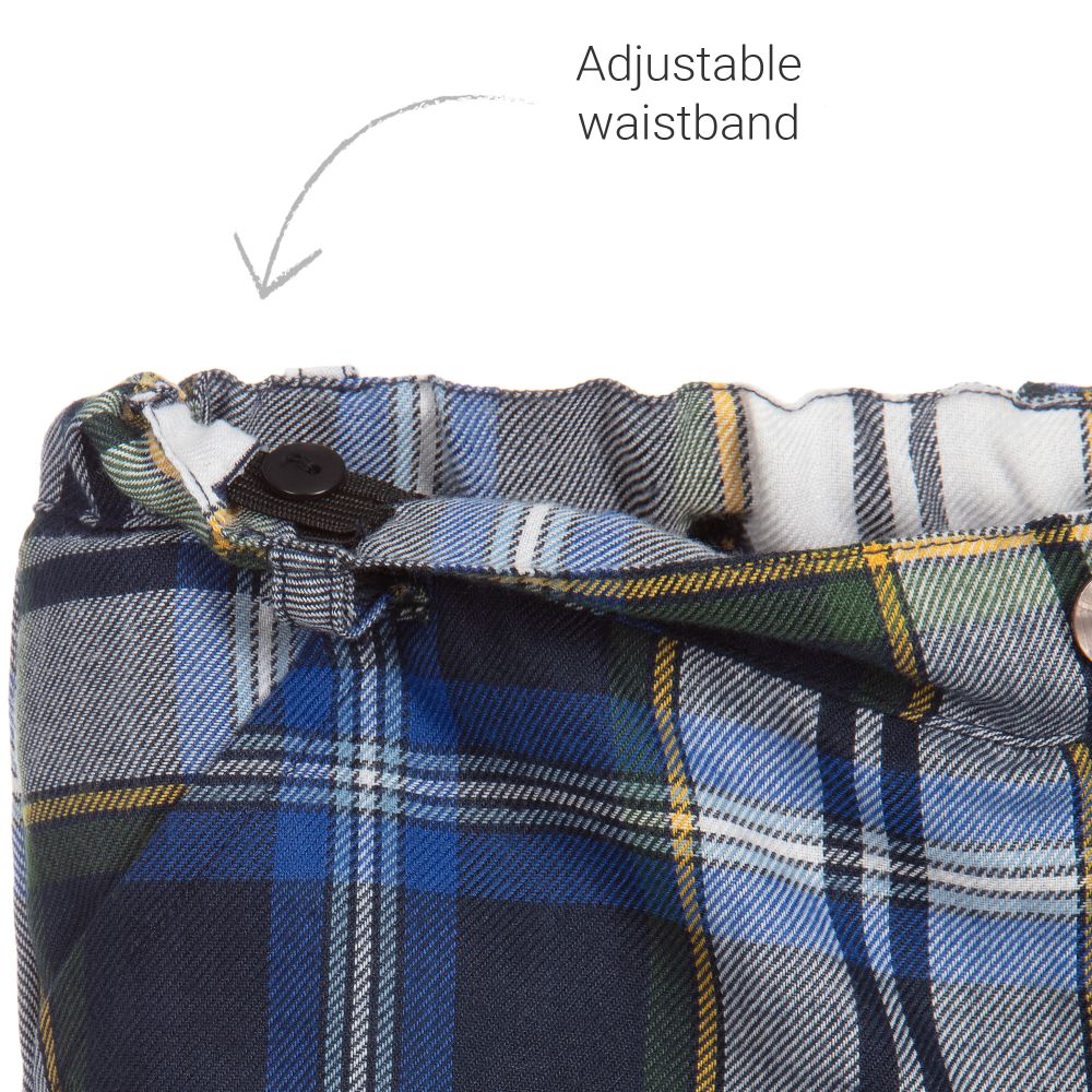 Malvi & Co-Boys Blue & Green Check Shorts | Childrensalon Outlet