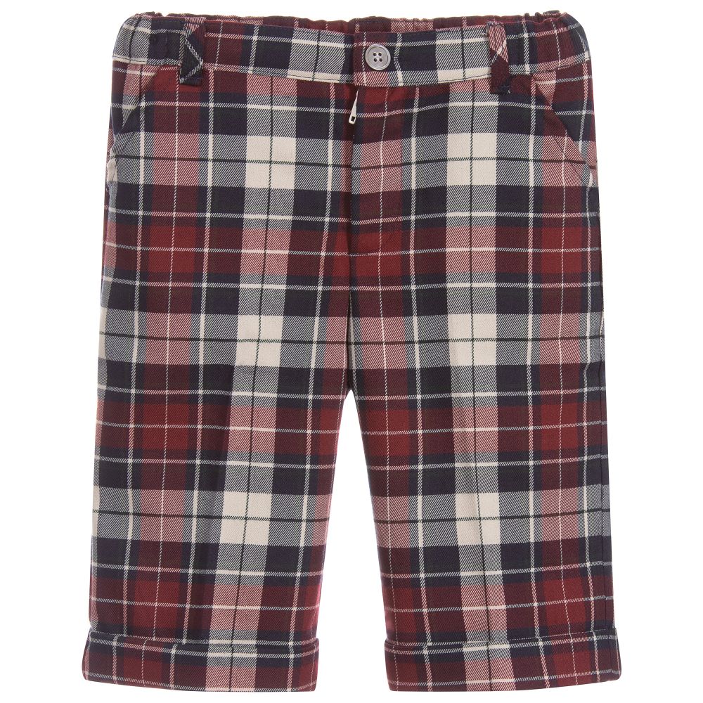 Mens red plaid shorts top