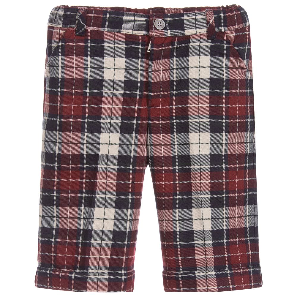 Malvi & Co - Boys Red & Blue Check Shorts | Childrensalon