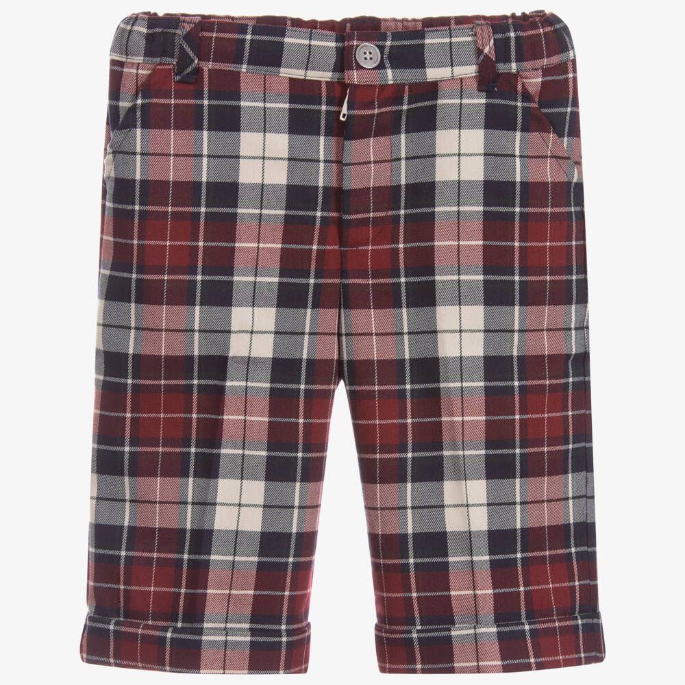 Malvi & Co-Boys Red & Blue Check Shorts | Childrensalon Outlet