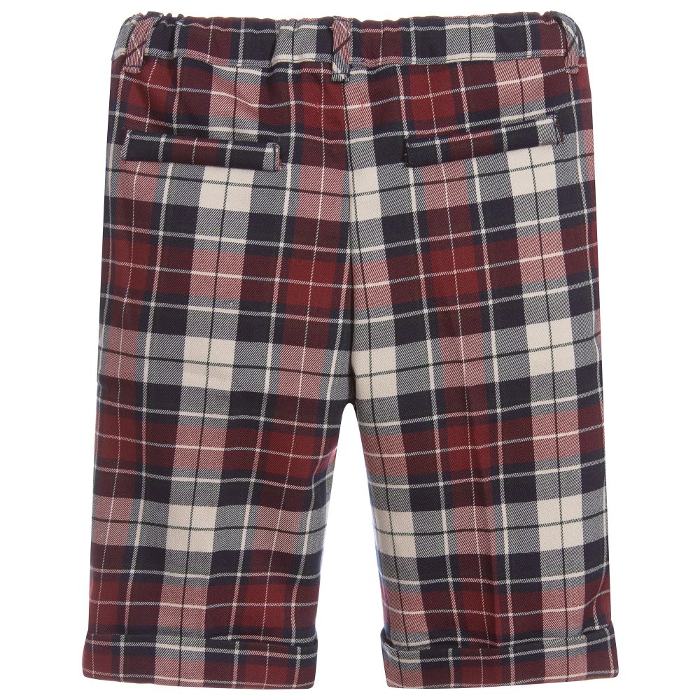 Malvi & Co-Boys Red & Blue Check Shorts | Childrensalon Outlet