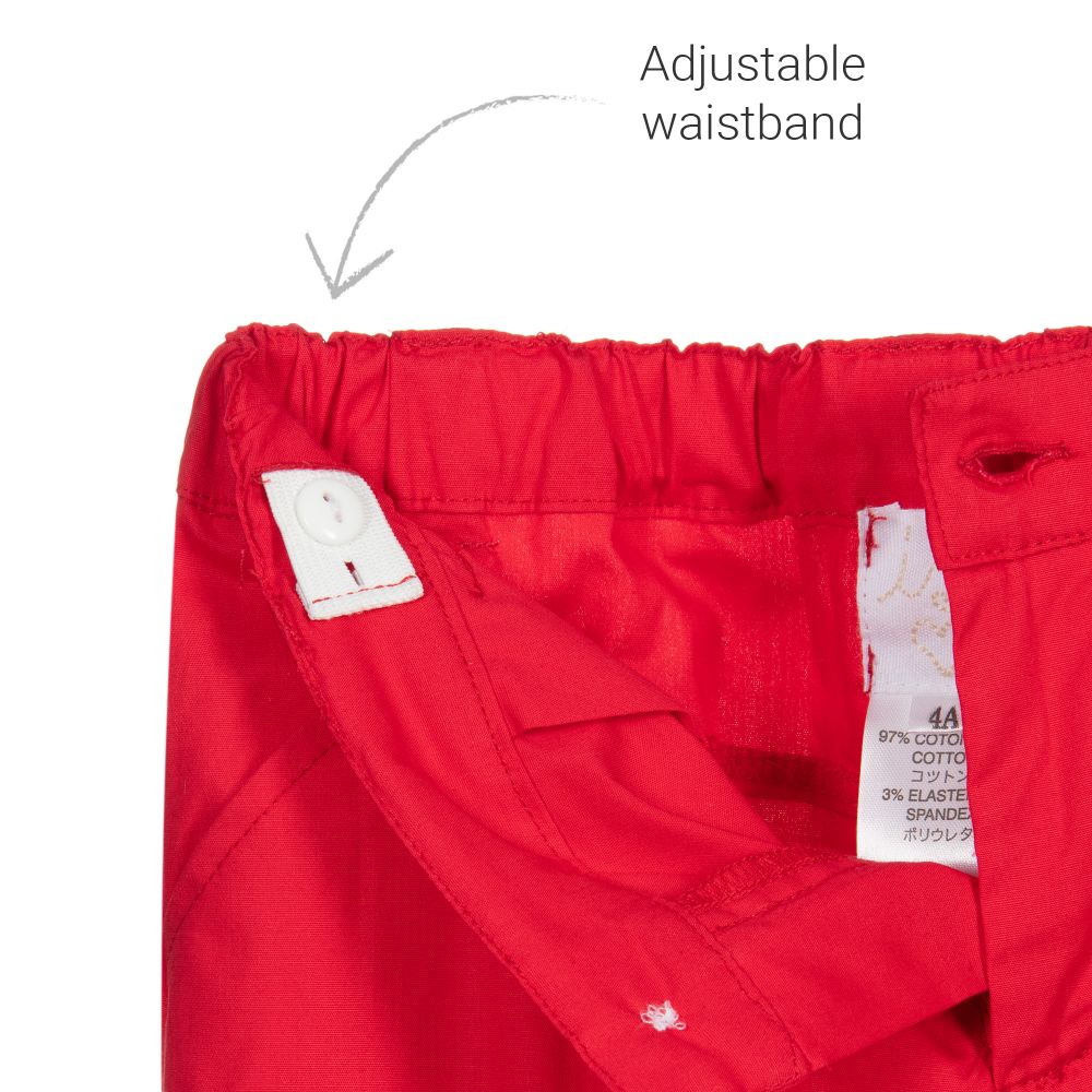 Malvi & Co-Boys Red Cotton Trousers | Childrensalon Outlet