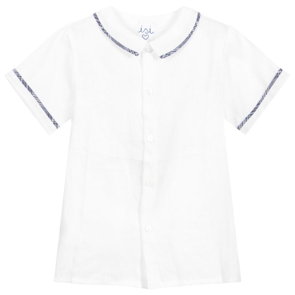 Malvi & Co - Boys White Linen Shirt | Childrensalon
