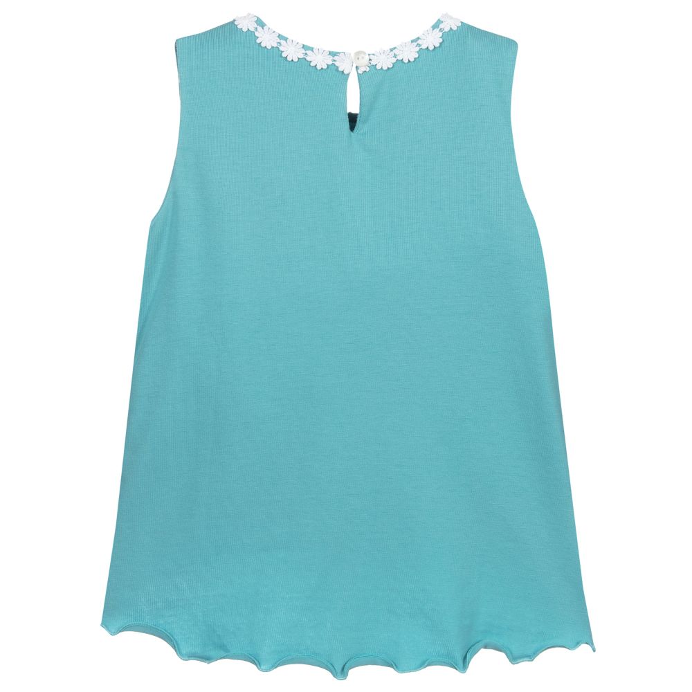 Malvi & Co-Girls Blue Cotton Jersey Top | Childrensalon Outlet