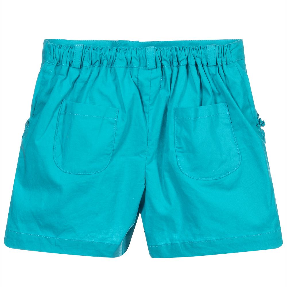 Malvi & Co-Girls Blue Cotton Shorts | Childrensalon Outlet