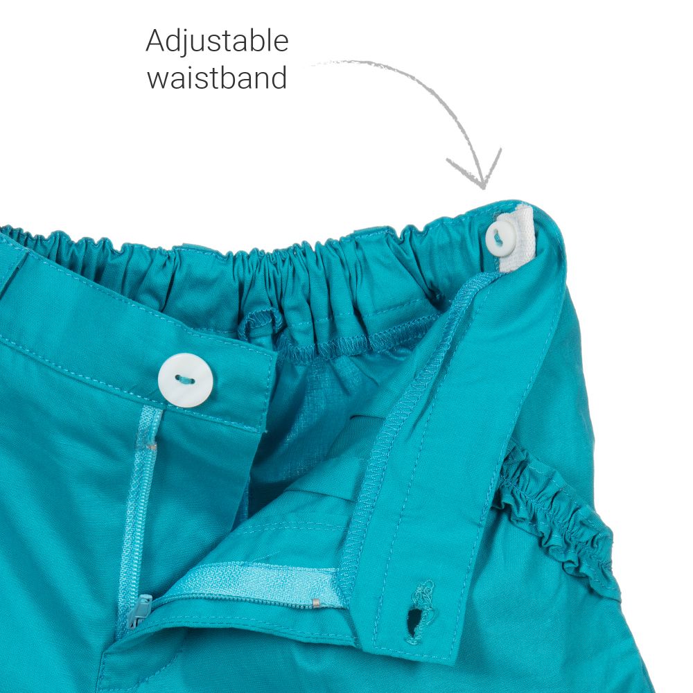 Malvi & Co-Girls Blue Cotton Shorts | Childrensalon Outlet