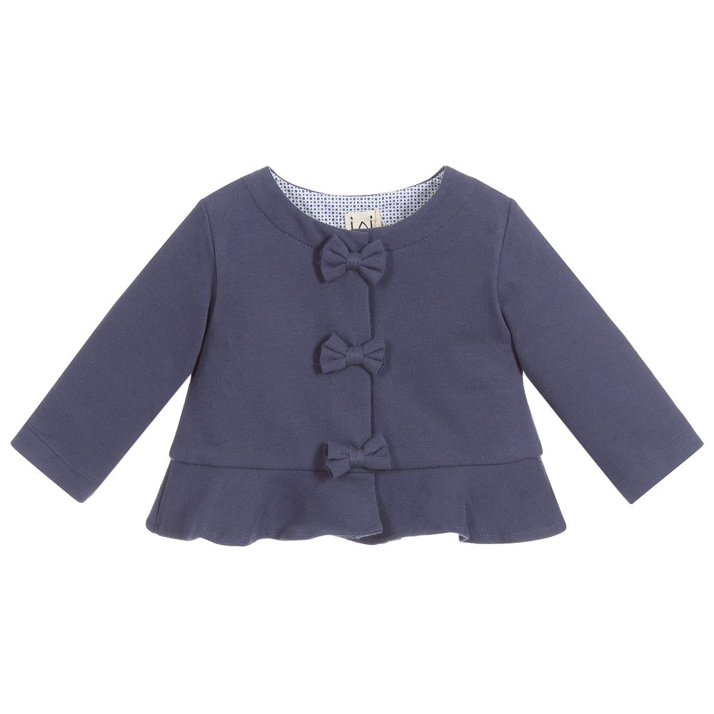 Malvi & Co - Girls Blue Jersey Jacket | Childrensalon