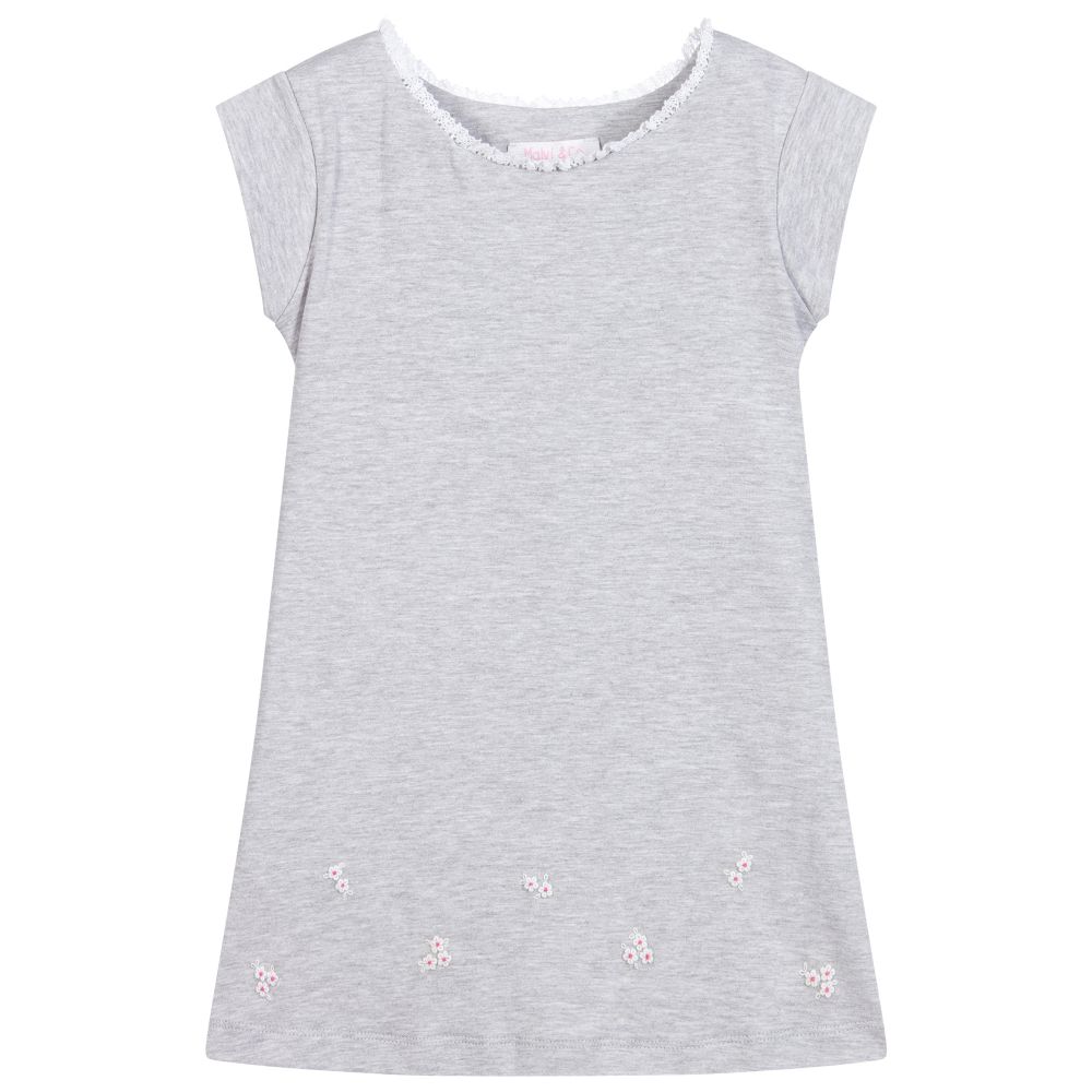 Malvi & Co-Grey Cotton Jersey Dress | Childrensalon Outlet
