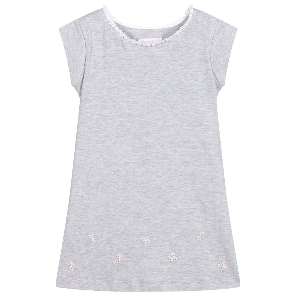 Malvi & Co - Grey Cotton Jersey Dress | Childrensalon