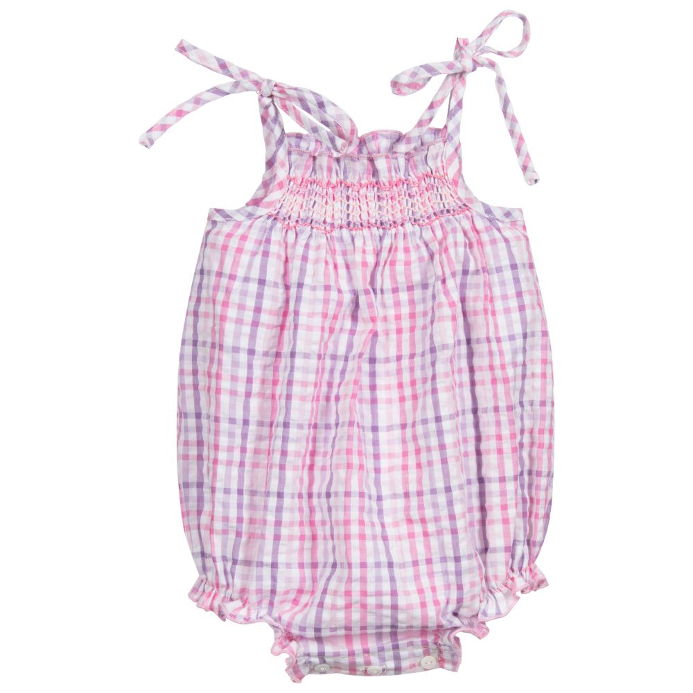 Malvi & Co - Pink Gingham Cotton Shortie | Childrensalon