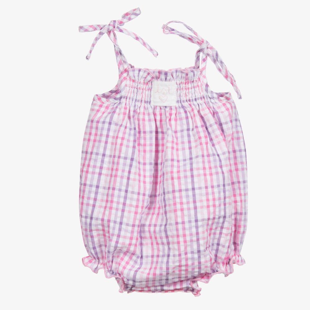 Malvi & Co-Pink Gingham Cotton Shortie | Childrensalon Outlet