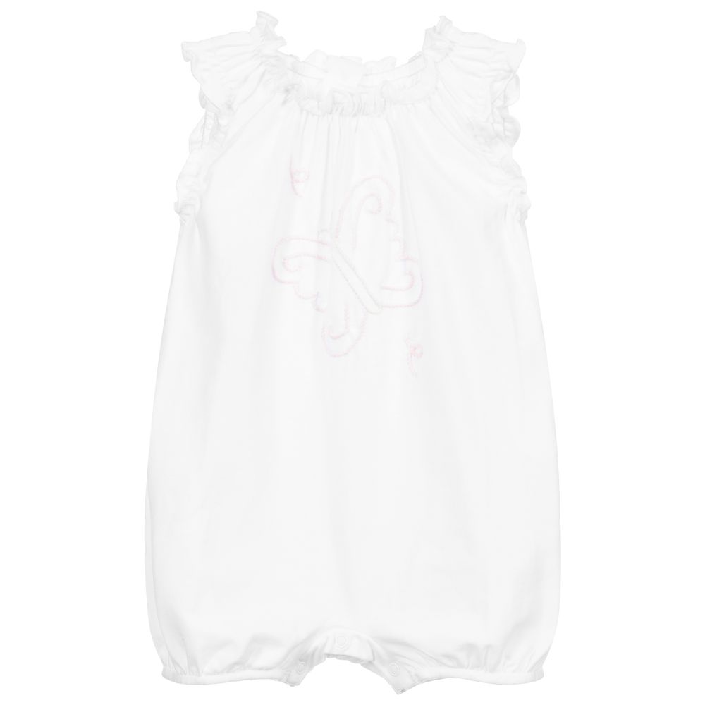 Malvi & Co - White Cotton Baby Shortie | Childrensalon