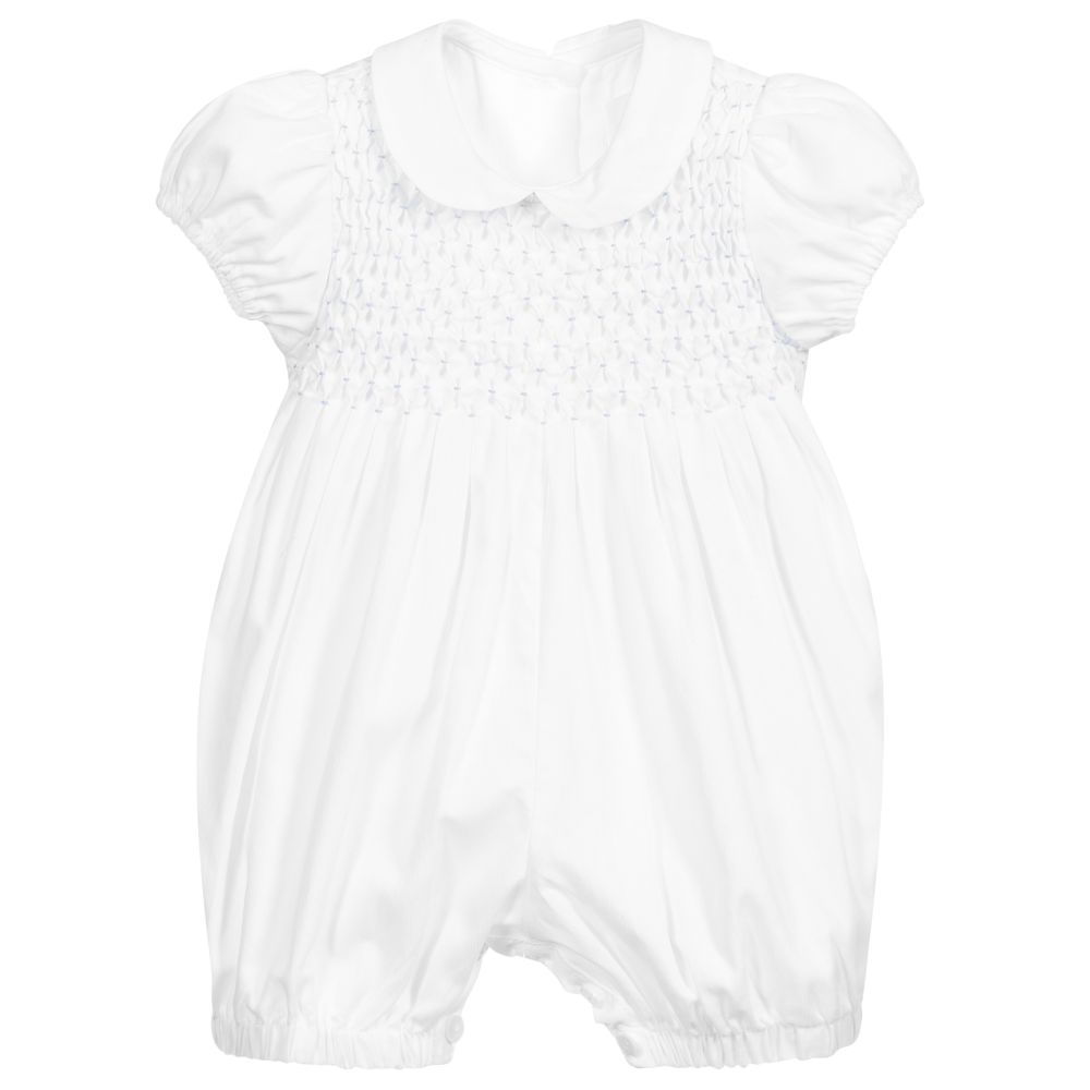 Malvi & Co - White Cotton Baby Shortie | Childrensalon