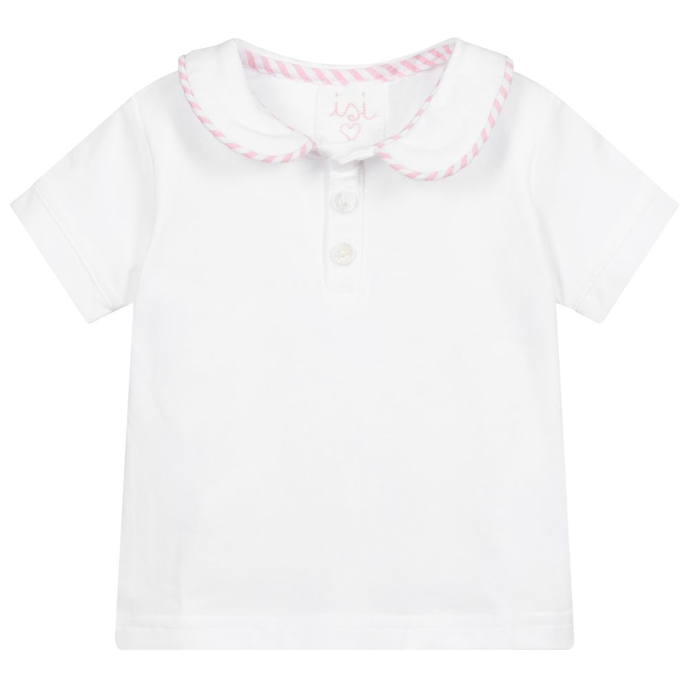 Malvi & Co - White Cotton Jersey T-Shirt | Childrensalon