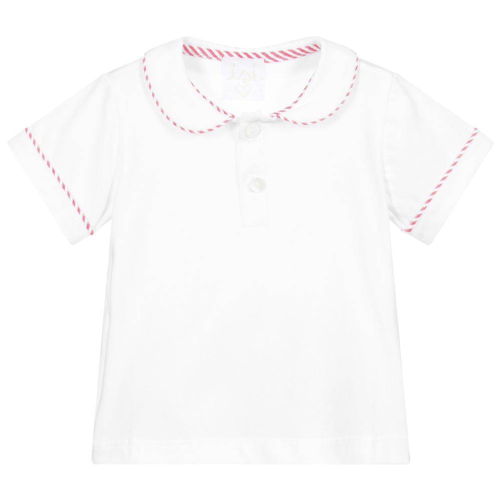 Malvi & Co - White Cotton Jersey T-Shirt | Childrensalon