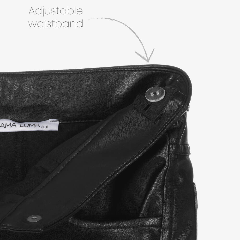 ماما لوما-أكثر من قطعة جلد صناعي لون أسود للبنات | Childrensalon Outlet