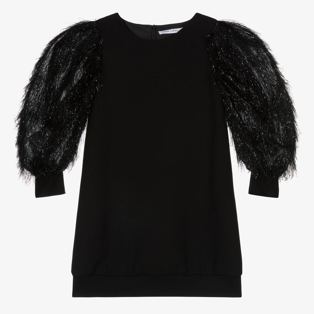 Mama Luma-Girls Black Jersey Dress | Childrensalon Outlet