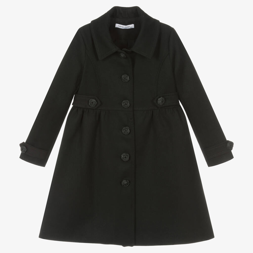 Girls Black Traditional Long Coat