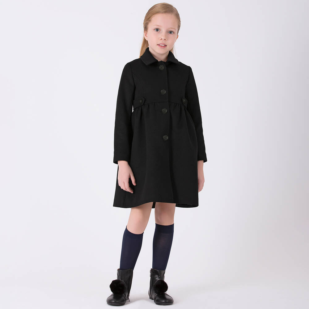 Long black shop coat for girls