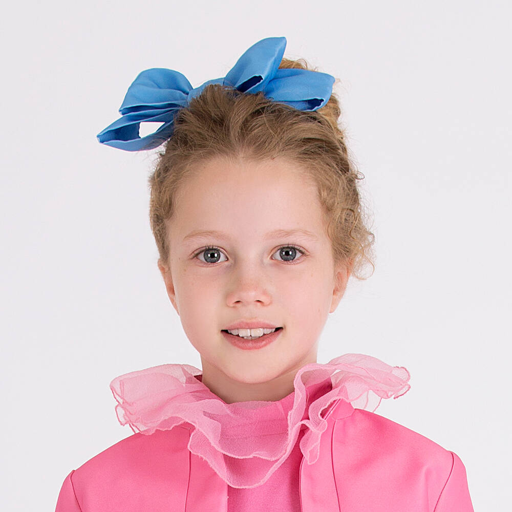Mama Luma-Голубой атласный ободок с бантом для девочек | Childrensalon Outlet