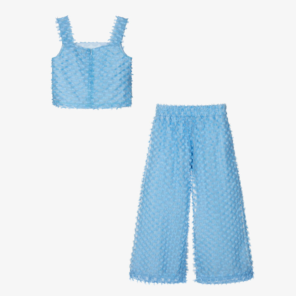Mama Luma-Голубой комплект из органзы с кисточками | Childrensalon Outlet