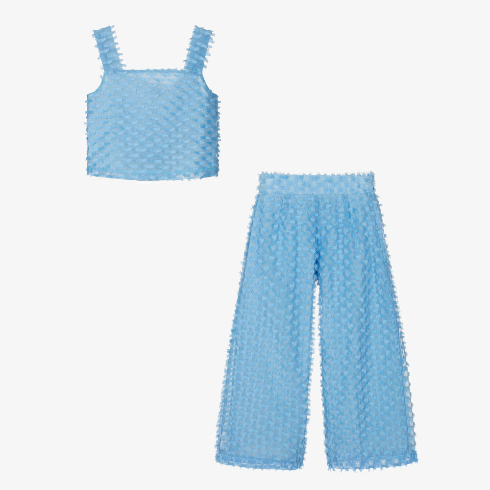 Mama Luma-Голубой комплект из органзы с кисточками | Childrensalon Outlet