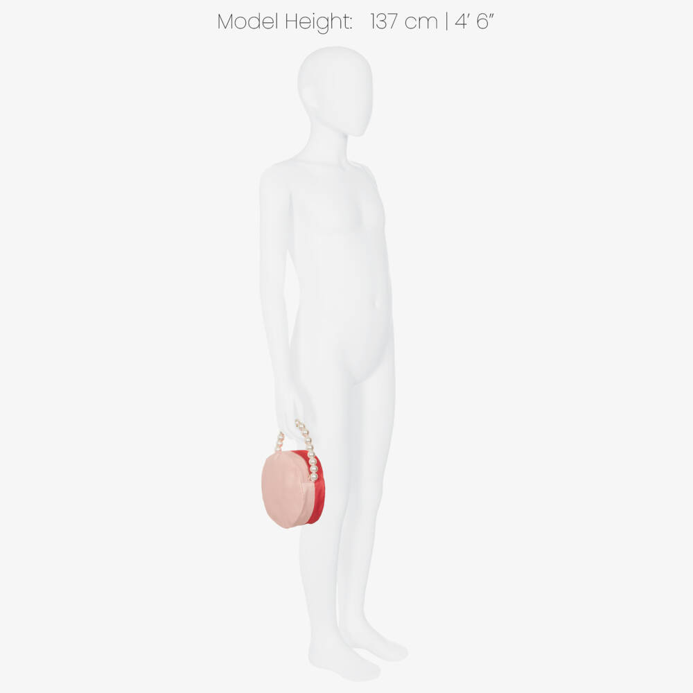 Mama Luma-Girls Circular Coral Red & Pale Pink Bag | Childrensalon Outlet