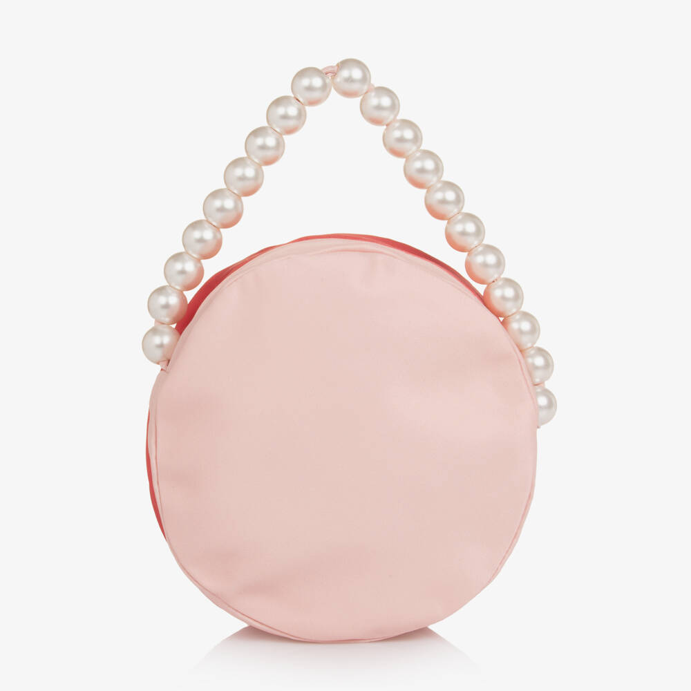 Mama Luma-Girls Circular Coral Red & Pale Pink Bag | Childrensalon Outlet