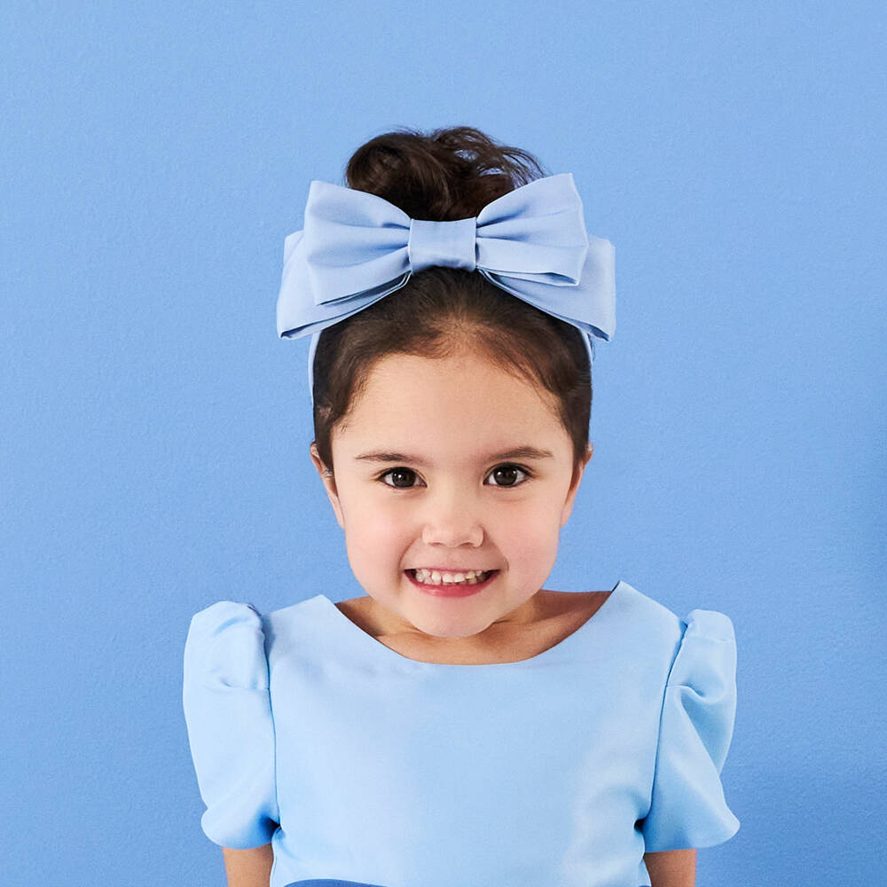 Mama Luma-Girls Classic Blue Bow Headband | Childrensalon Outlet