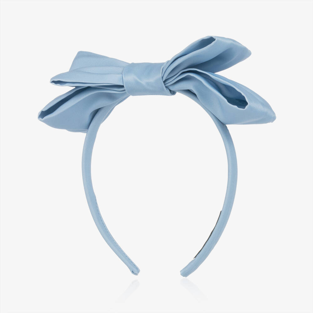 Mama Luma-Girls Classic Blue Bow Headband | Childrensalon Outlet