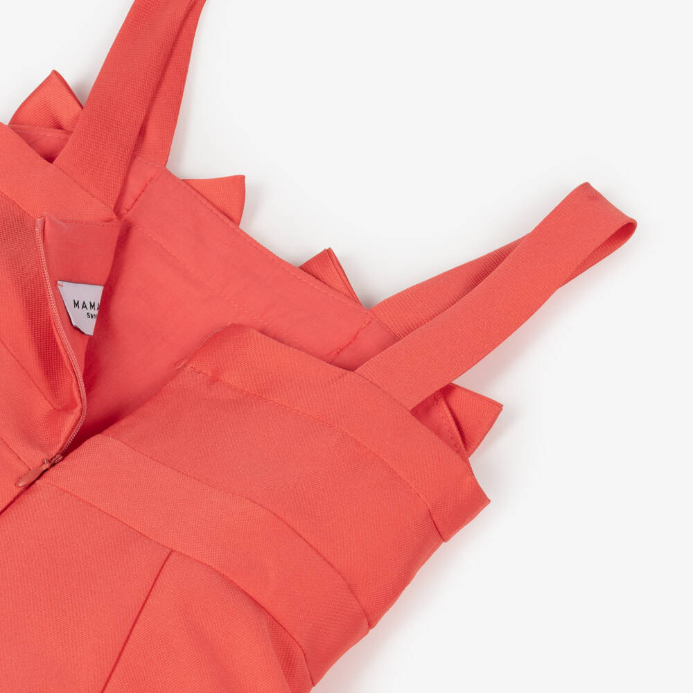 Mama Luma-فستان ساتان مرجاني للبنات مع فيونكة | Childrensalon Outlet