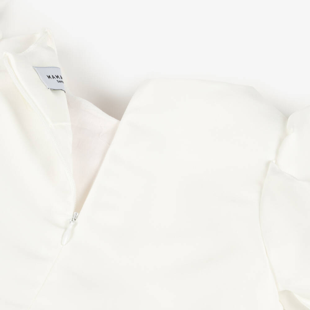 Mama Luma-Нежный кремовый атласный топ для девочек | Childrensalon Outlet