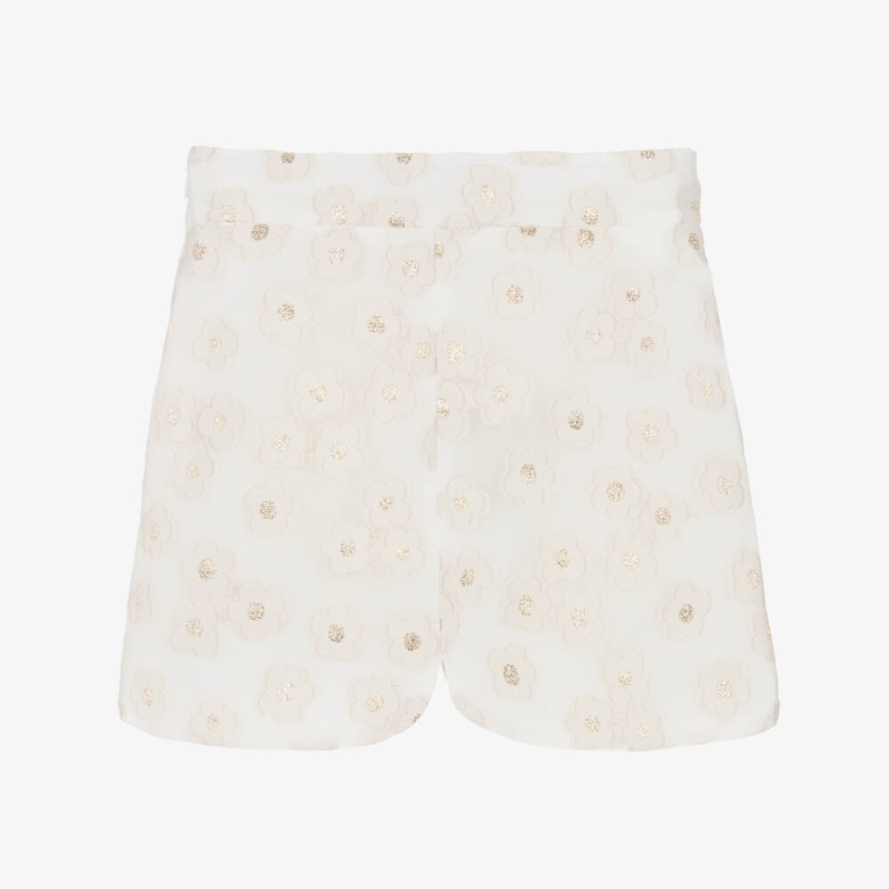 Mama Luma-Girls Elegant Ivory & Gold Skirt | Childrensalon Outlet