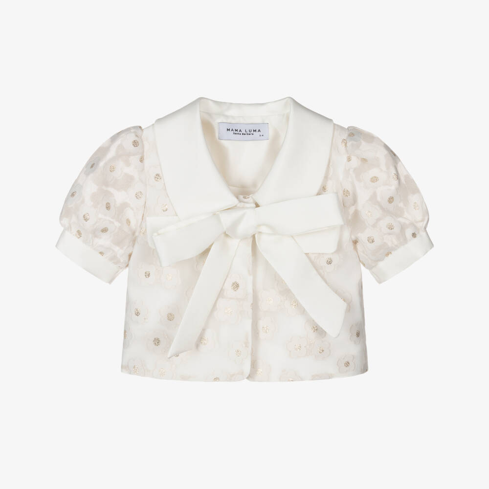 Mama Luma-بلوزة عاجية ذهبية أنيقة للبنات | Childrensalon Outlet
