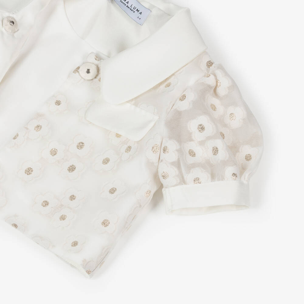 Mama Luma-بلوزة عاجية ذهبية أنيقة للبنات | Childrensalon Outlet