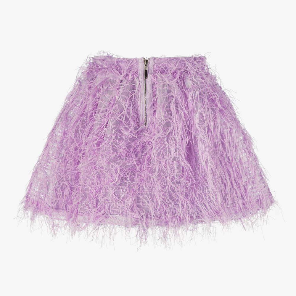 Mama Luma-Girls Feathered Lilac Skirt | Childrensalon Outlet