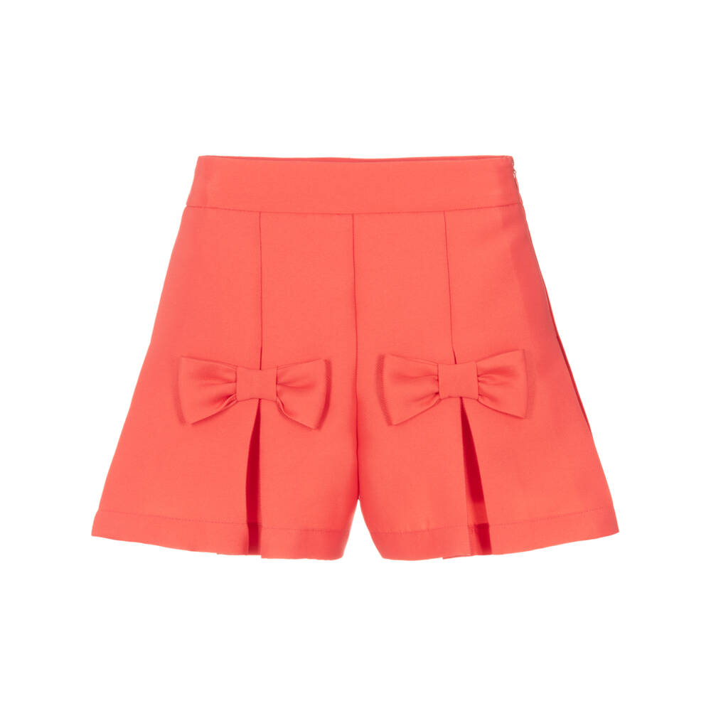 Mama Luma-Girls Flared Satin Coral Shorts | Childrensalon Outlet