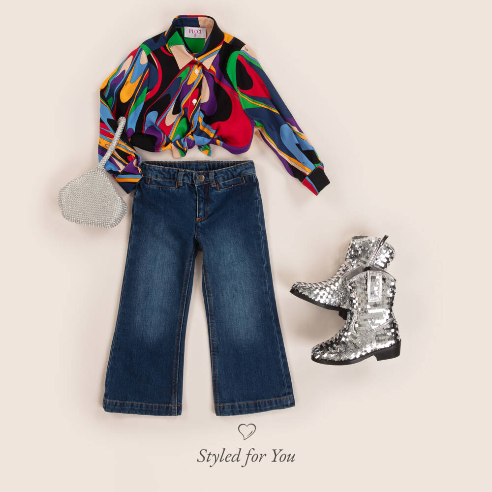 Mama Luma-Girls Glittering Silver Western Boots | Childrensalon Outlet