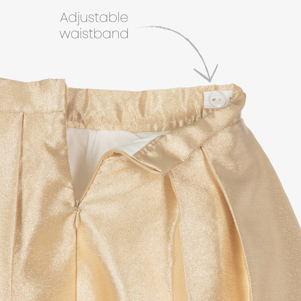 Mama Luma-تنورة ساتان ذهبية براقة للبنات | Childrensalon Outlet