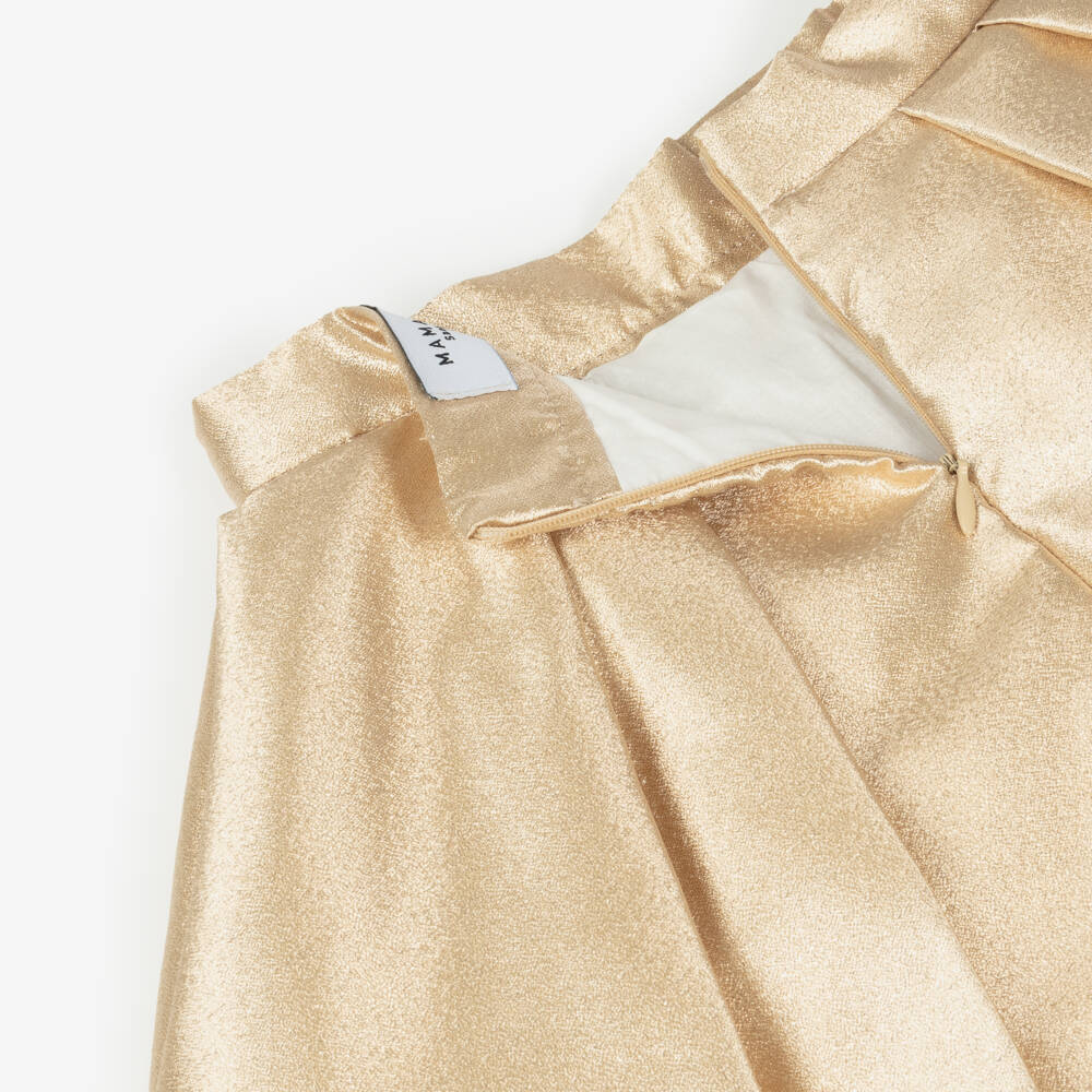 Mama Luma-تنورة ساتان ذهبية براقة للبنات | Childrensalon Outlet